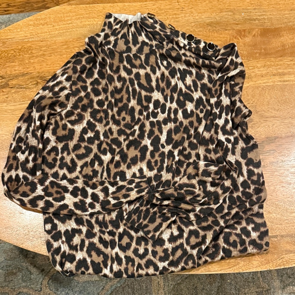 J. Crew Leopard Print Blouse - Brown and Black